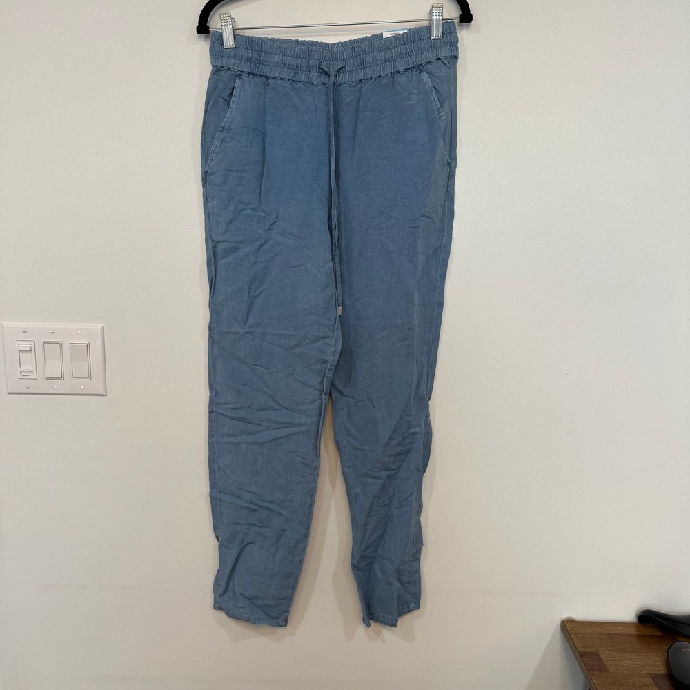 J Mclaughlin Sunny Pant Small NWT $158 Linen Drawstring Pull On Chambray Blue
